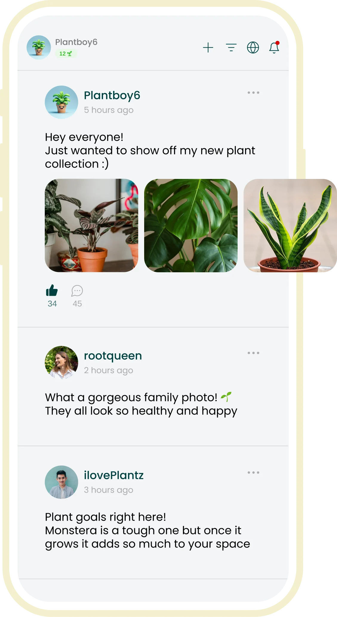 Plant community conversations in the Plant ID app